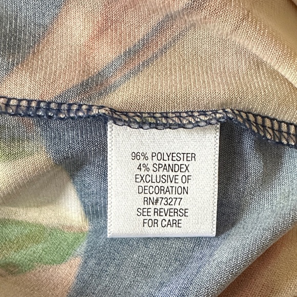 Simply Vera Vera Wang Asymmetrical Blue and Cream Dress size medium - Picture 6 of 7